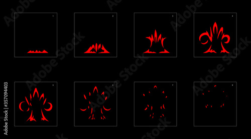 Fire explosion effect. Explosion Animation effect. Animation Sprite sheet for games, cartoon or animation. vector style animation effect 1154.
