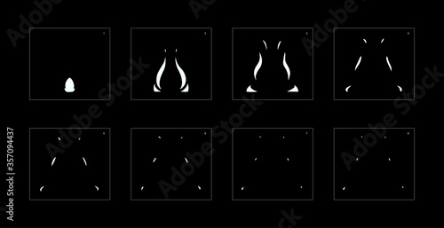 Explosion Smoke effect. Explosion Animation effect. Animation Sprite sheet for games, cartoon or animation. vector style animation effect 1157.