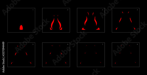Fire explosion effect. Explosion Animation effect. Animation Sprite sheet for games, cartoon or animation. vector style animation effect 1160.