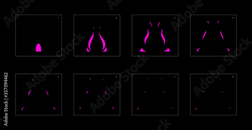 Poison explosion effect. Explosion Animation effect. Animation Sprite sheet for games, cartoon or animation. vector style animation effect 1162.