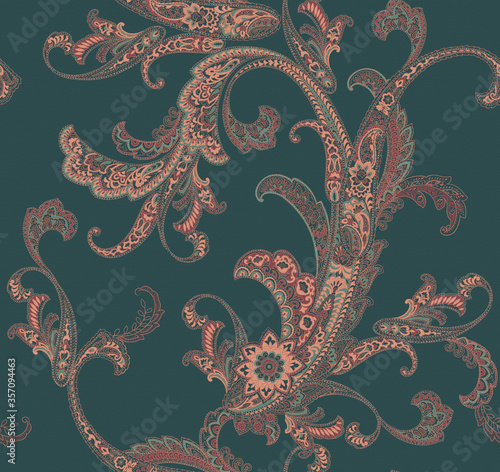 Classic paisley and fine lace pattern, Persian pattern，suitable for textile clothing and wallpaper design, invitation design
