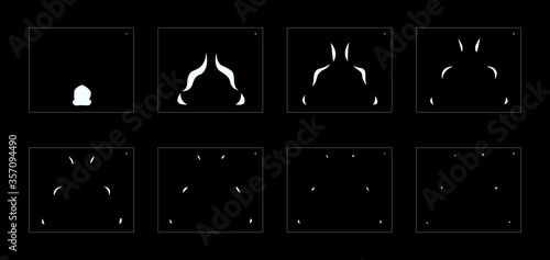 Explosion Smoke effect. Explosion Animation effect. Animation Sprite sheet for games, cartoon or animation. vector style animation effect 1163.