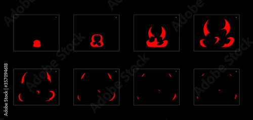 Fire explosion effect. Explosion Animation effect. Animation Sprite sheet for games, cartoon or animation. vector style animation effect 1178.