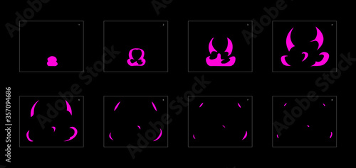 Poison explosion effect. Explosion Animation effect. Animation Sprite sheet for games, cartoon or animation. vector style animation effect 1180.