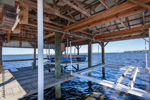 Dock with a boat lift