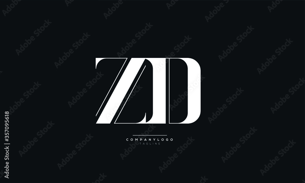 ZD Letter Logo Alphabet Design Icon Vector Symbol ZD Letter Logo Alphabet Design Icon Vector Symbol