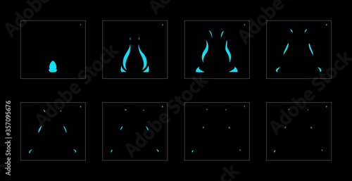 Water explosion effect. Explosion Animation effect. Animation Sprite sheet for games, cartoon or animation. vector style animation effect 1158.