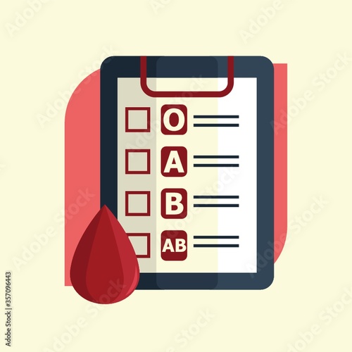 clipboard with blood groups