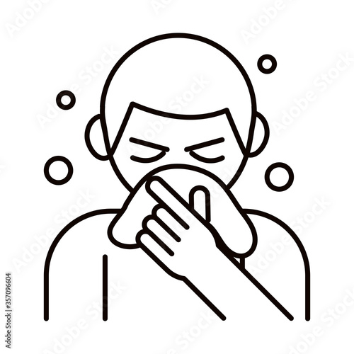 Wallpaper Mural covid 19 coronavirus prevention, man with symptoms allergy, spread outbreak pandemic line style icon Torontodigital.ca