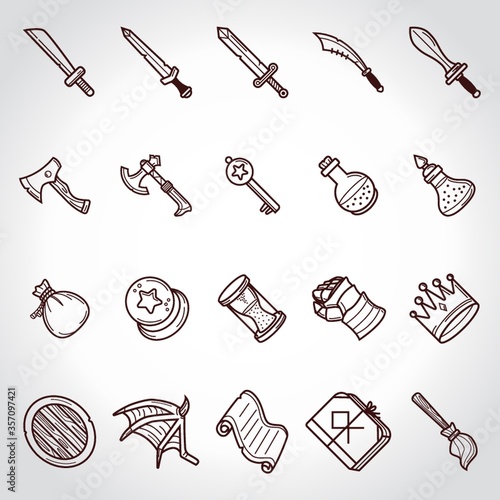 set of fantasy icons