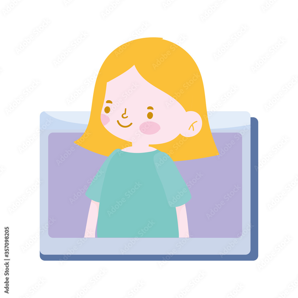 online student girl in screen mobile website isolated icon design white background online student girl in screen mobile website isolated icon design white background