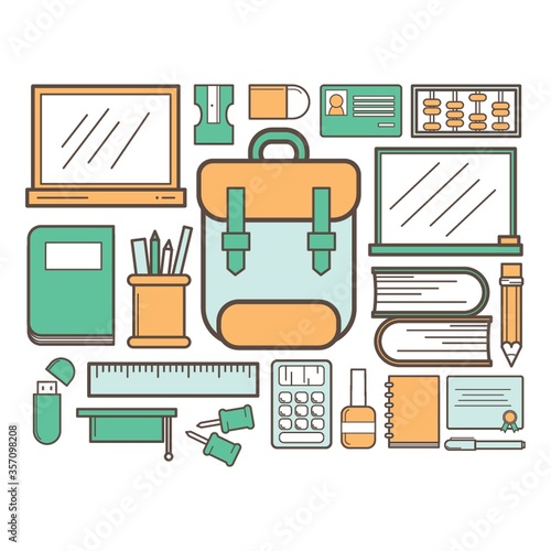 collection of school supply
