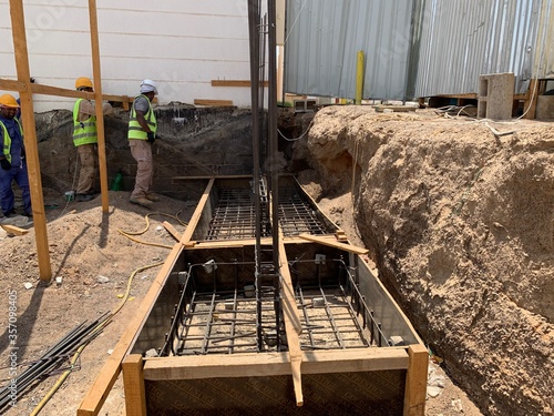 Reinforcement detailing, footing rebar works, railway, train, rail, railroad, track, transportation, transport, steel, travel, bridge, old, metal, road, rails, station, 