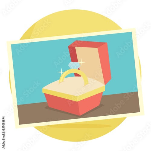 photograph of a diamond wedding ring in box