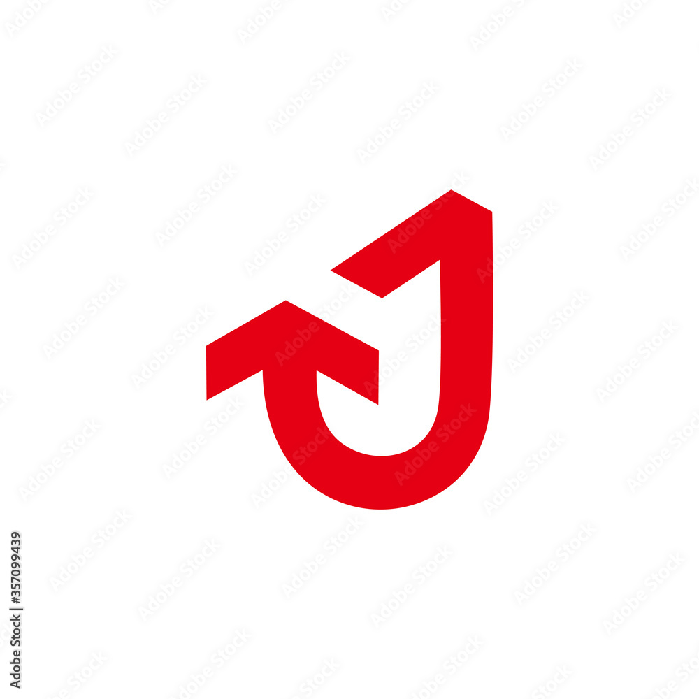 letter j arrow up geometric line design logo vector letter j arrow up geometric line design logo vector