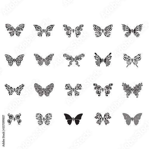 butterfly tattoo set