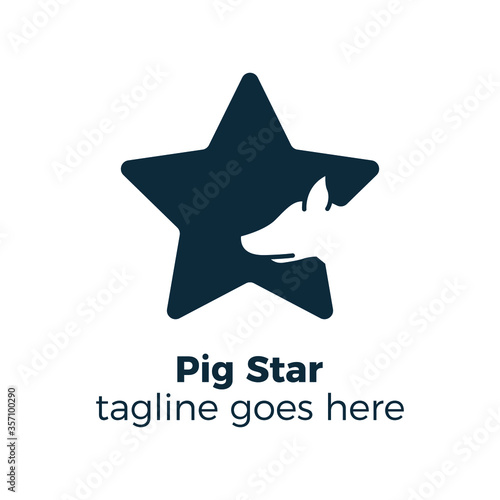 pig star vector design illustration icon 