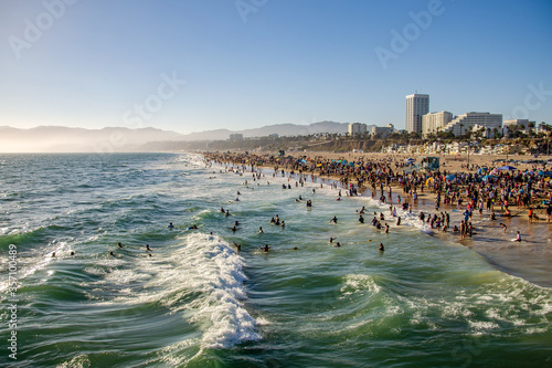 View of Santa Monica Beach in Los Angeles photo