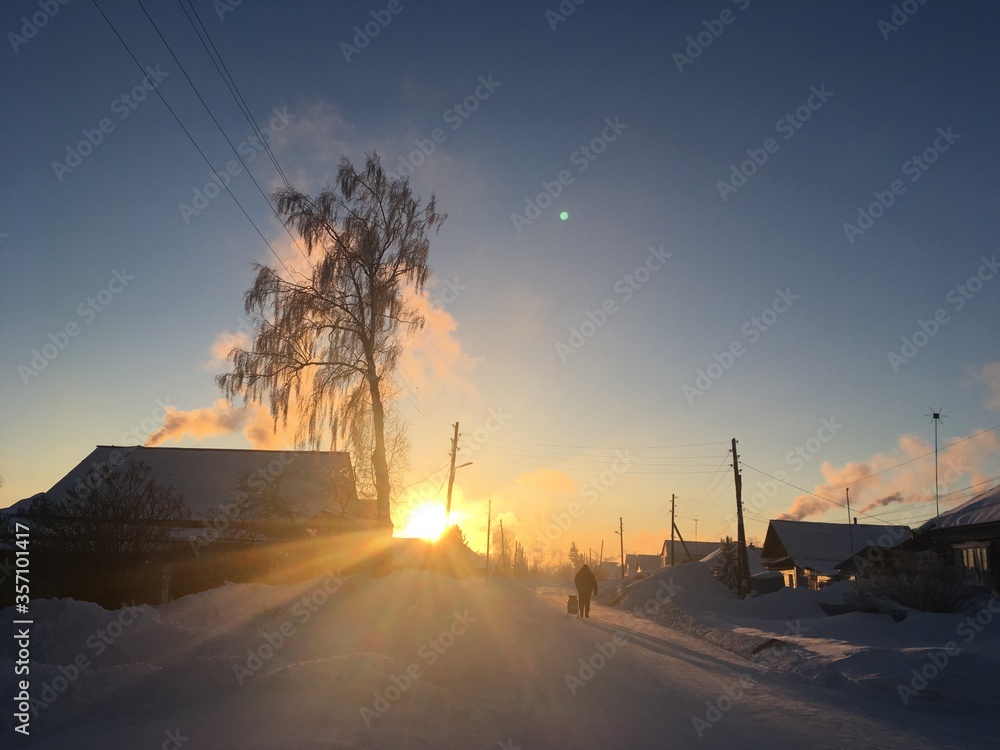 Obraz premium sunset in the city