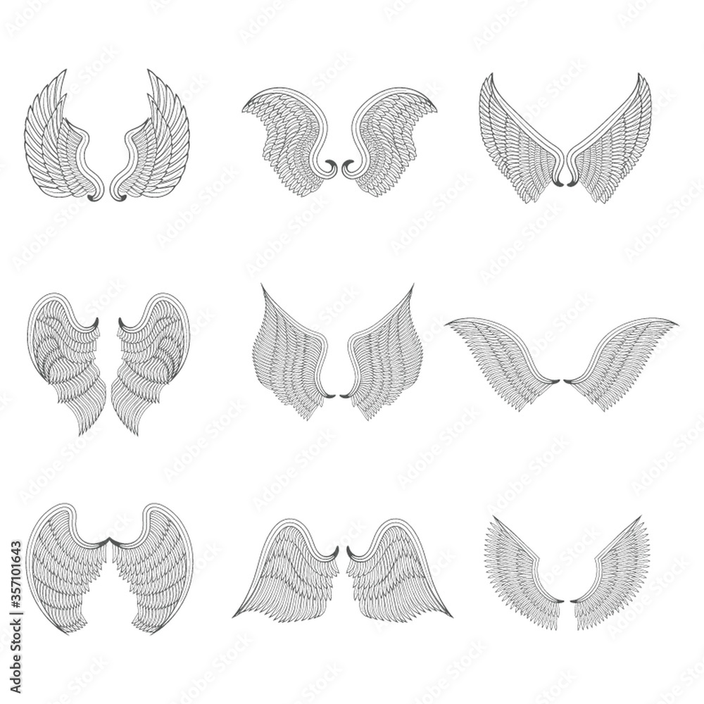 set of wings icon