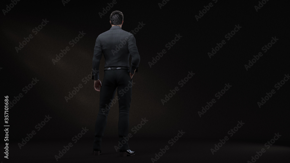 3D render : a standing man pose in business outfit 3D render : a standing man pose in business outfit