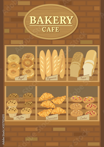 Bakery cafe display on vintage shop