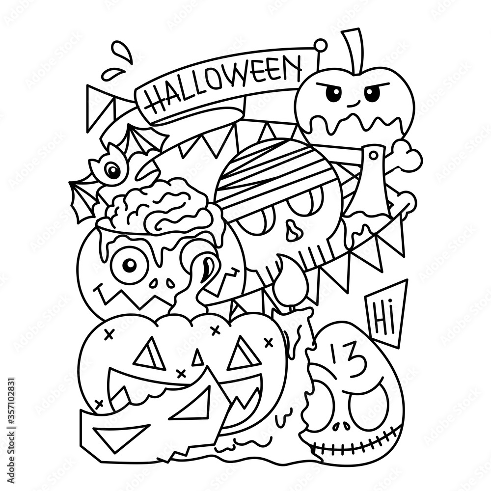 Halloween Cartoon Doodle