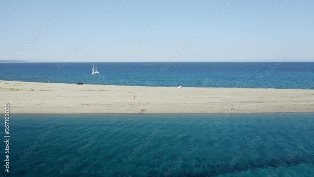 Panning shot of Possidi beach at Halkidiki Peninsula, Greece Panning shot of Possidi beach at Halkidiki Peninsula, Greece
