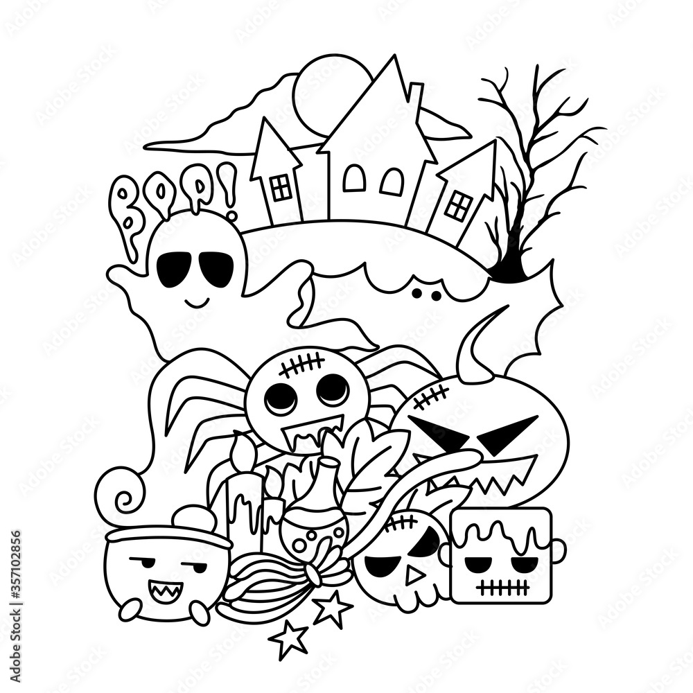 Halloween Castle Doodle