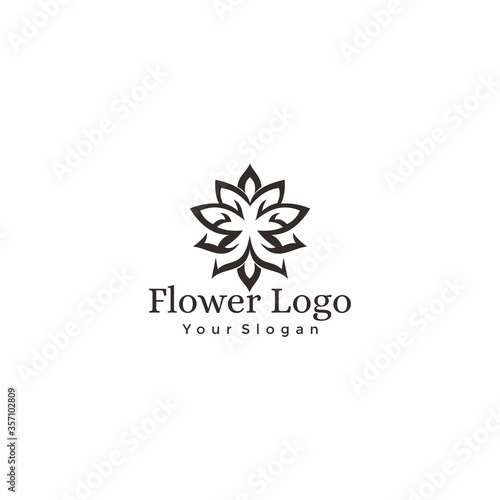 illustration of flower logo, elegant luxury, flat design, simple, abstract logo, suitable for companies such as spas, beauty, hotels, fashion