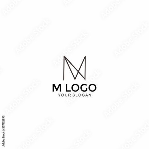line logo initials M is suitable for companies such as architecture, fashion, hotels