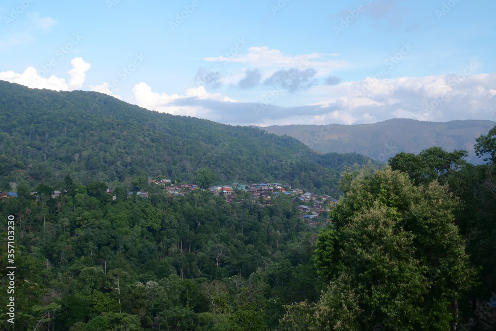 mountain landscape with clouds