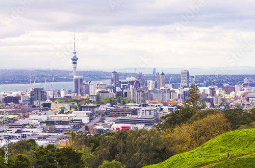 Landscape View to Auckland New Zealand from Mt Eden; Mount Eden Auckland New Zealand; Evening Time before Dark Night