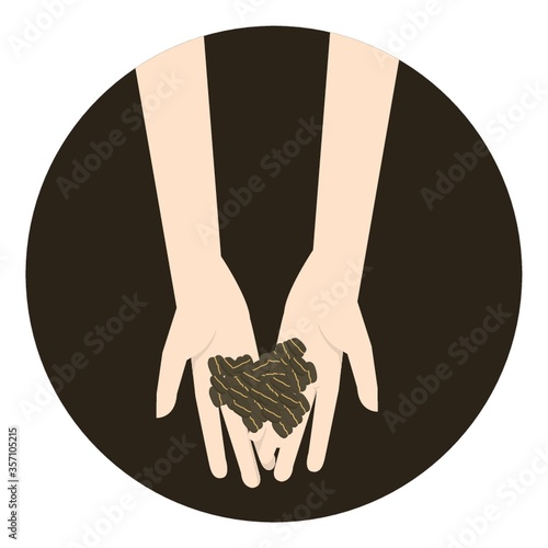 coffee beans in hand