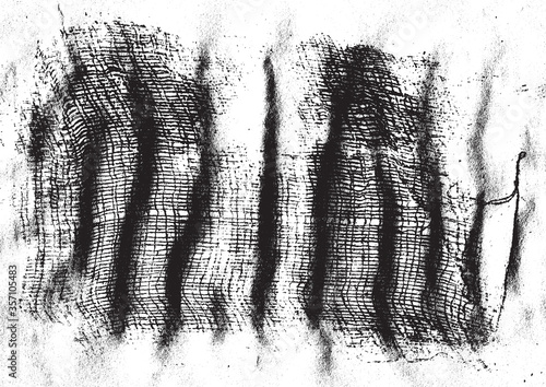 Grunge texture of soft gauze cotton fabric. Abstract monochrome background of coarse crumpled fabric. Vector illustration.