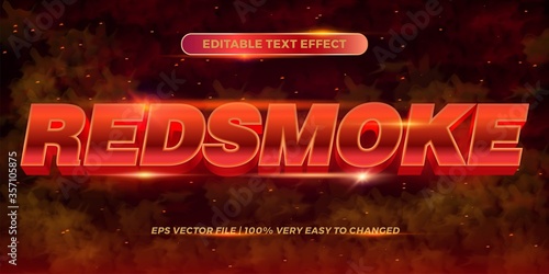 Editable text effect - Red Smoke words text style mockup concept smoke background