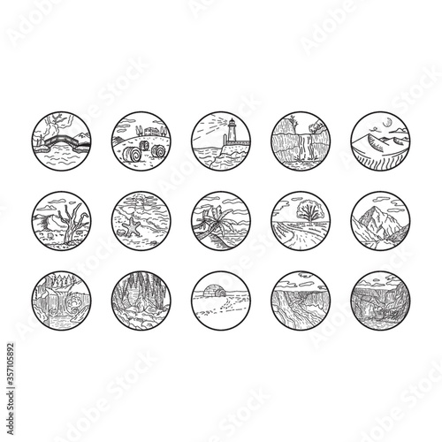 collection of various landscapes
