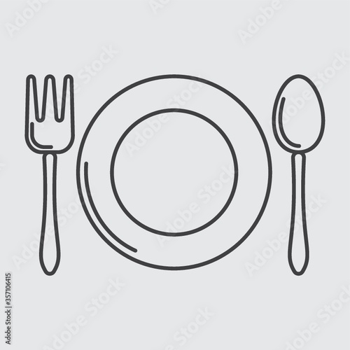 plate with spoon and fork