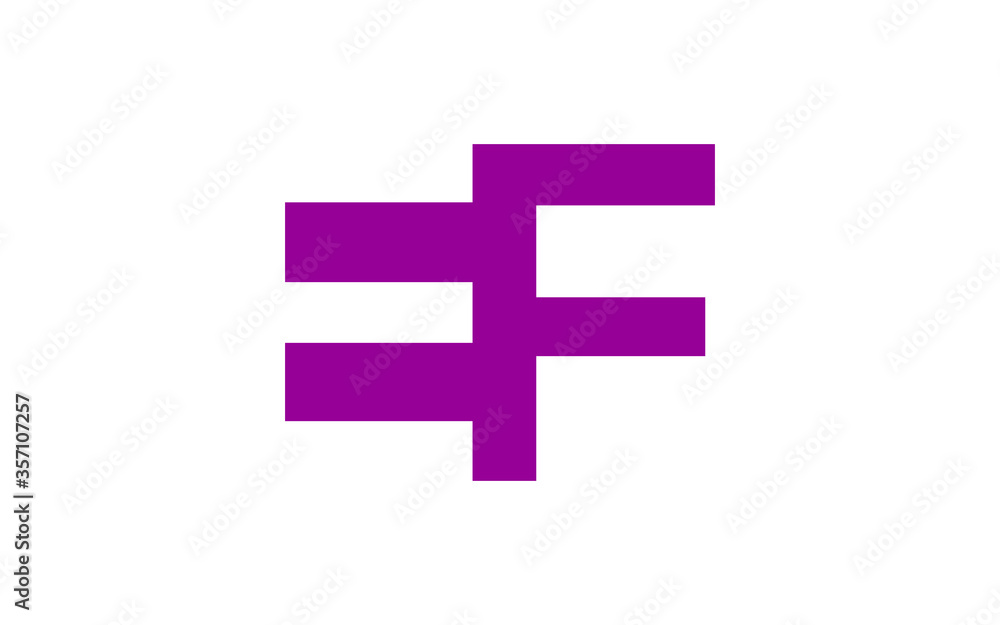 Obraz premium EF or FE Letter Initial Logo Design, Vector Template