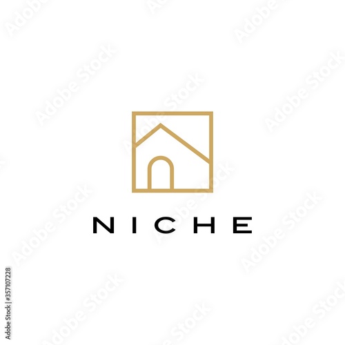 niche door window shape logo vector icon illustration