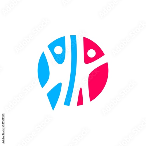 people family together human unity chat bubble logo vector icon