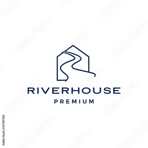 river house logo vector icon illustration