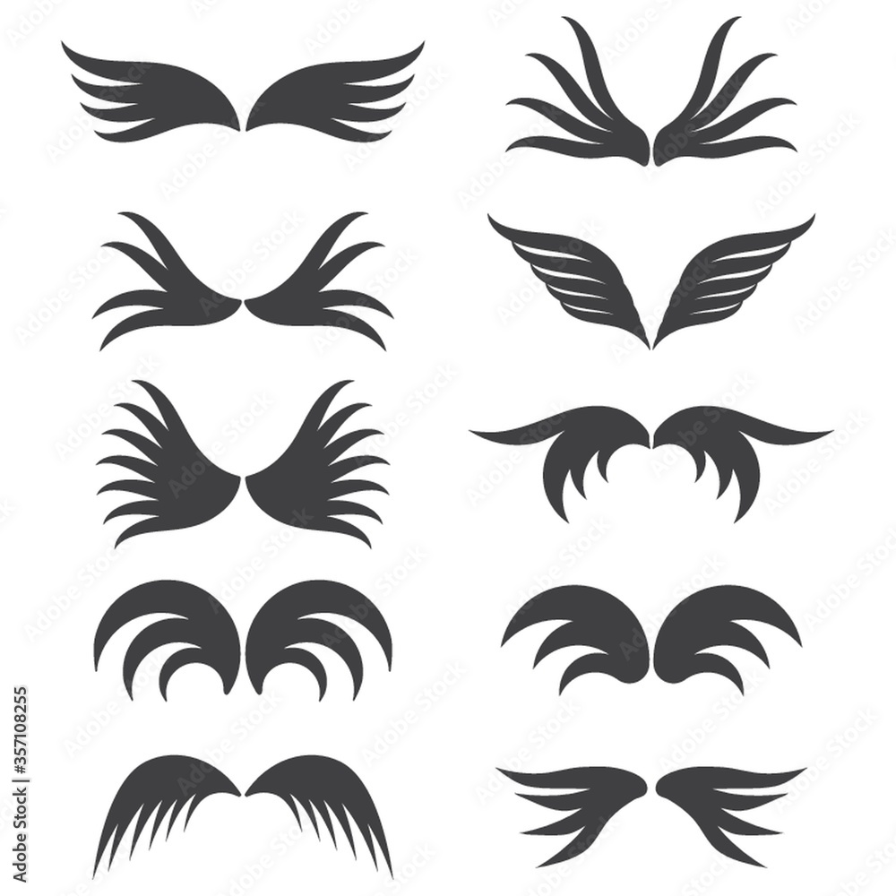 set of wings icon set of wings icon