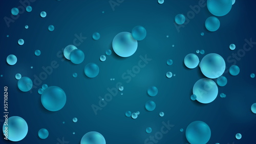 Chaotic moving dark blue 3d balls background