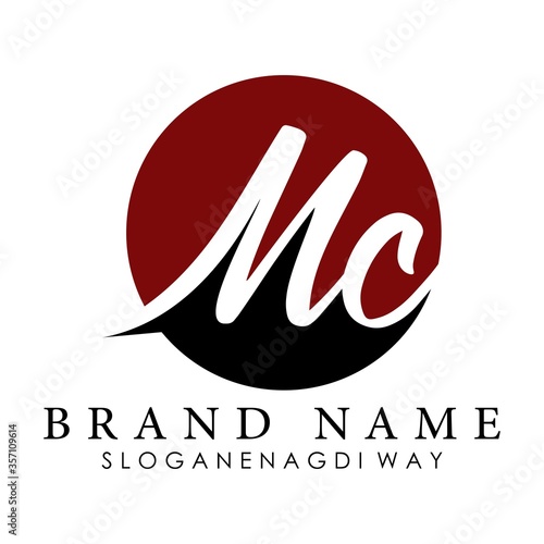 letter mc logo design concept vector photo