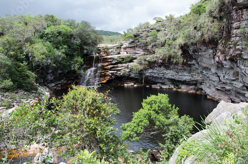 waterfall in the mountains