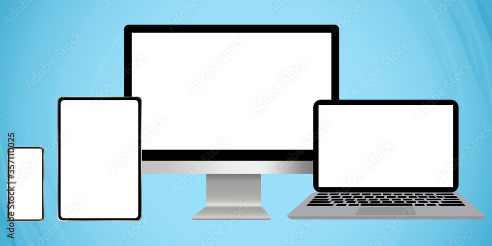 Image of tablet computer laptop computer mobile phone. Digital devices with blank screens. Vector icon of isolated gadgets mekets. Stock Photo. Image of tablet computer laptop computer mobile phone. Digital devices with blank screens. Vector icon of isolated gadgets mekets. Stock Photo.