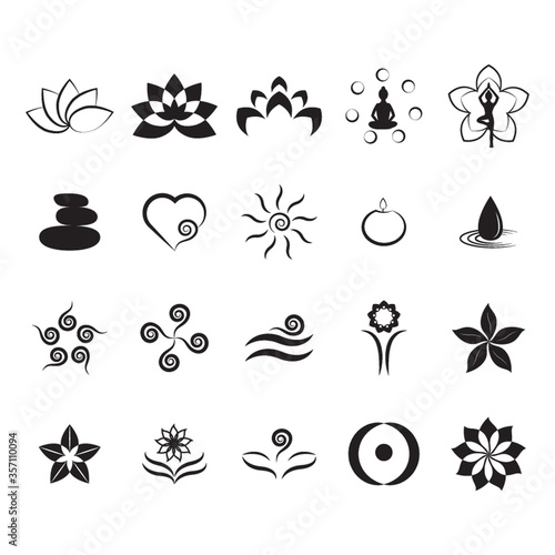 assorted yoga symbol set