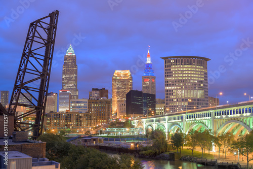 Cleveland skyline at night  CLE at Night  216 cityscape