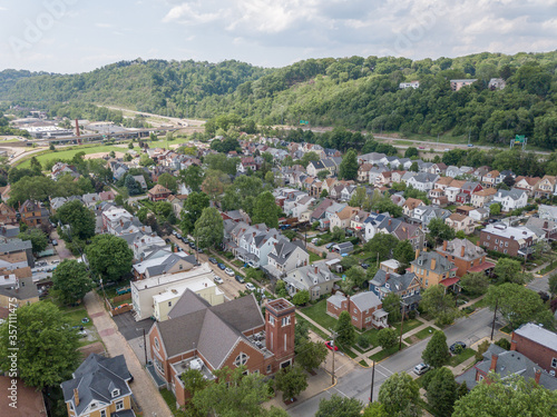 Aspinwall Pennsylvania Aerial Skyline cityscape